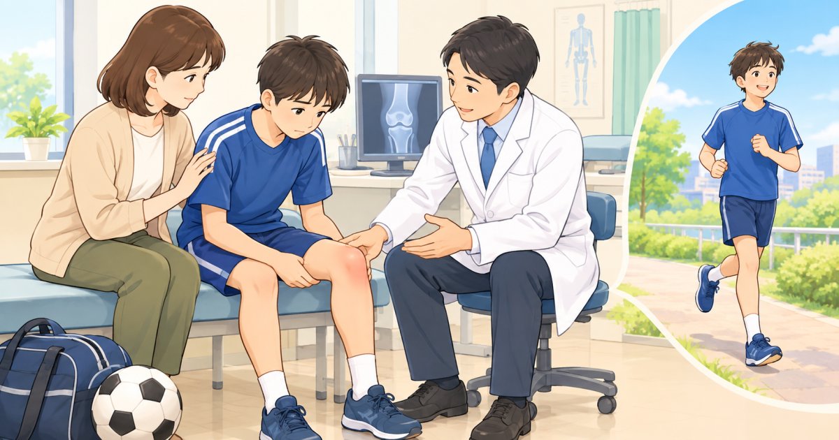 部活後に子どもの膝が腫れたら？放置せず受診する目安と練習の判断